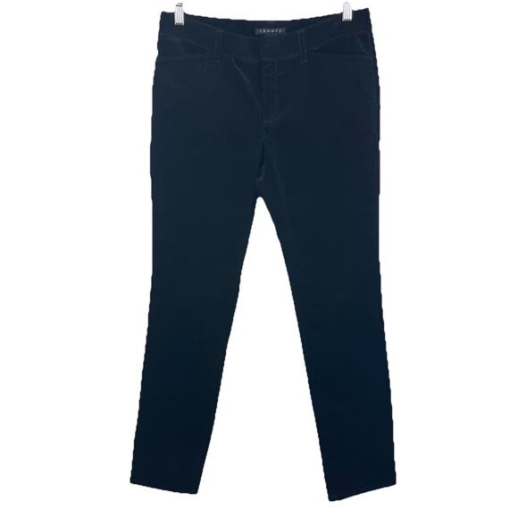 Theory Kamilka Reactive Corduroy Straight Leg Pants Womens Size 6 Black - Picture 1 of 4